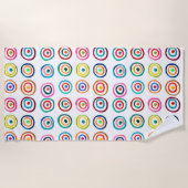 Farbige kreisförmige Regenbogenfarbe Strandtuch (Vorderseite)