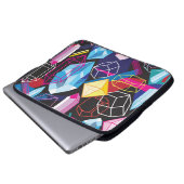 Farbige Kristalle, abstrakter Hintergrund Laptopschutzhülle (Vorne Knopf)