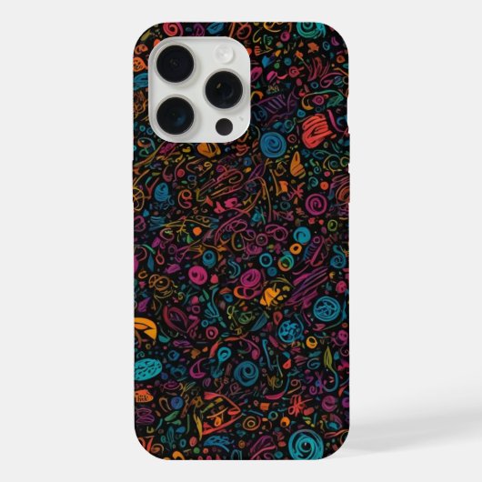 Farbige Kritzeleien iPhone 15 Pro Max Hülle (Rückseite)