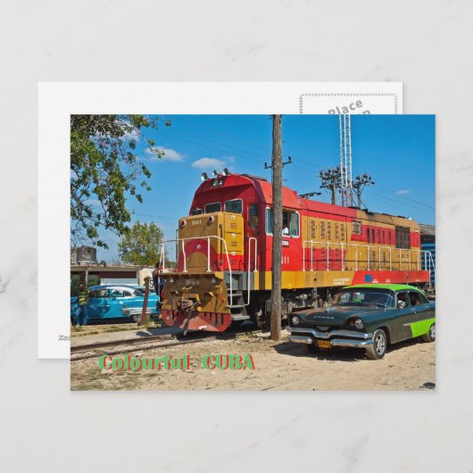 Farbige Kuba Postkarte (Vorne/Hinten)