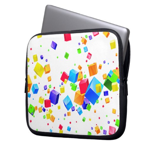 Farbige Kuben 1 Laptopschutzhülle (Vorderseite Links)