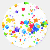 Farbige Kuben 1 Runder Aufkleber (Vorderseite)