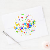 Farbige Kuben 1 Runder Aufkleber (Umschlag)