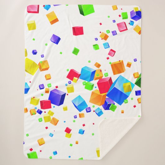Farbige Kuben 1 Sherpadecke (Vorderseite)