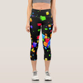 Farbige Kuben 2 Capri Leggings (Vorderseite)