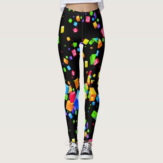 Farbige Kuben 2 Leggings (Vorderseite)