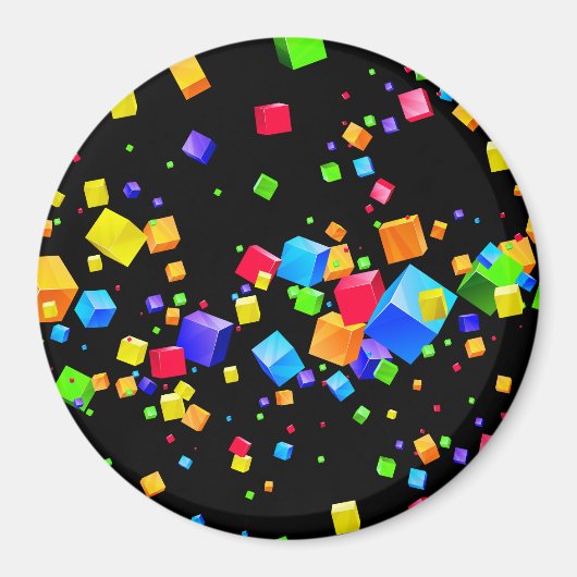 Farbige Kuben 2 Magnet (Vorne)