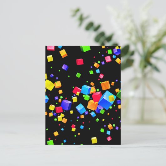 Farbige Kuben 2 Postkarte (Stehend Vorderseite)