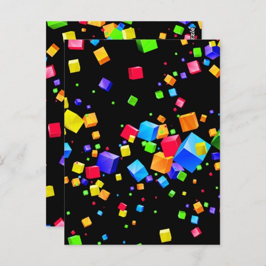 Farbige Kuben 2 Postkarte (Vorne/Hinten)