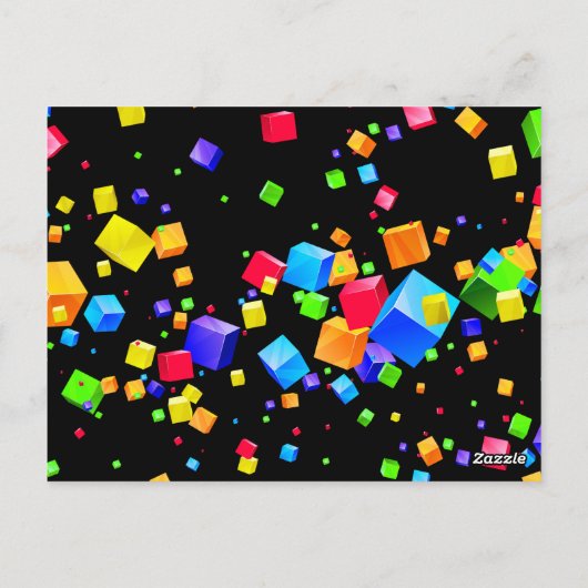 Farbige Kuben 2 Postkarte (Rückseite)