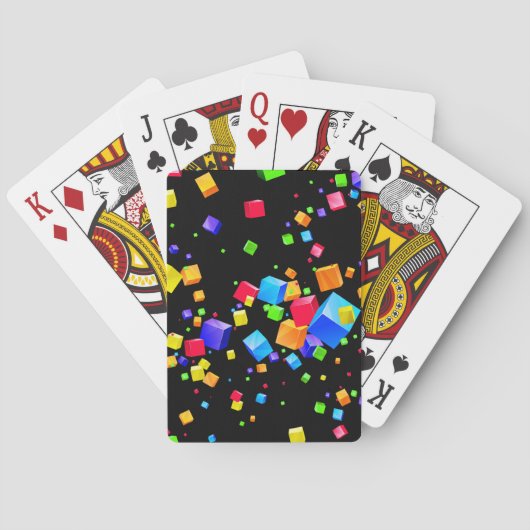 Farbige Kuben 2 Spielkarten (Rückseite)