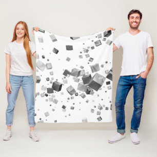 Farbige Kuben 3 Fleecedecke