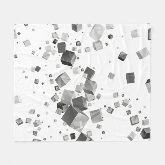 Farbige Kuben 3 Fleecedecke (Vorderseite (Horizontal))