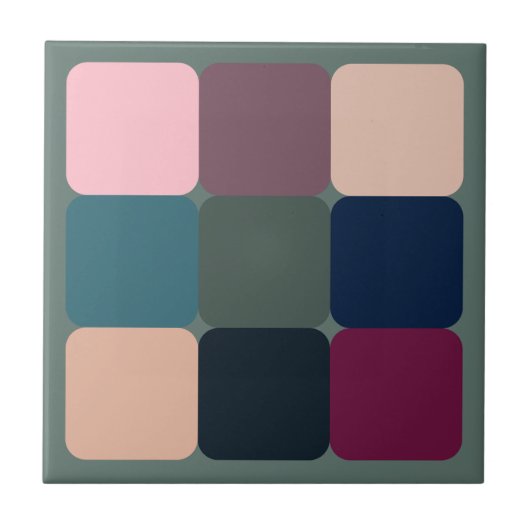 Farbige Kuben Fliese (Vorderseite)