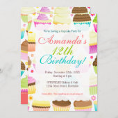 Farbige Kuchen Einladung (Vorne/Hinten)