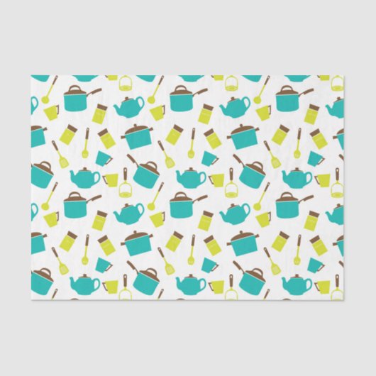 Farbige Küchenutensilien, Decoupage Seidenpapier (Vorderseite)