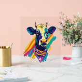 Farbige Kuh, Design der Regenbogenkuh Acrylschild (Hochzeit)