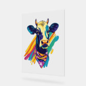 Farbige Kuh, Design der Regenbogenkuh Acrylschild (Winkel)