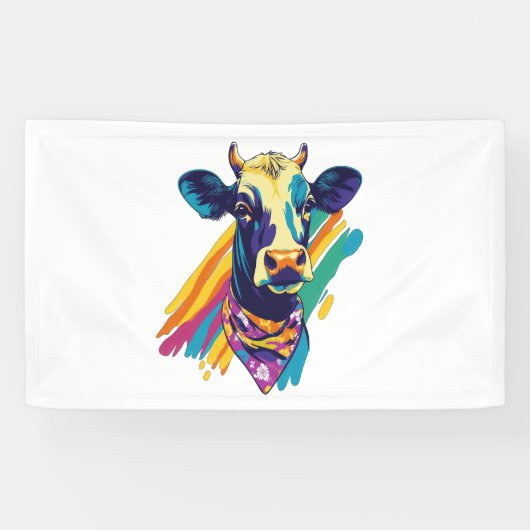Farbige Kuh, Design der Regenbogenkuh Banner (Horizontal)