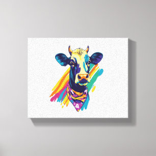Farbige Kuh, Design der Regenbogenkuh Leinwanddruck