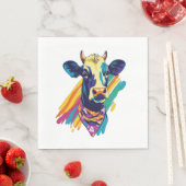 Farbige Kuh, Design der Regenbogenkuh Serviette (Beispiel)