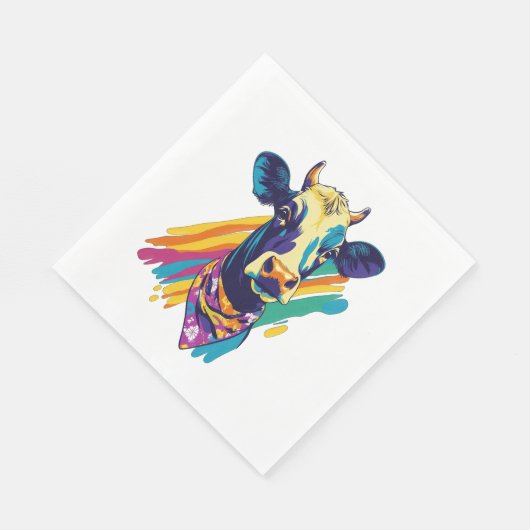 Farbige Kuh, Design der Regenbogenkuh Serviette (Ecke)