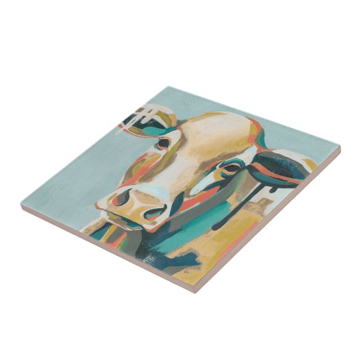 farbige Kuh Fliese (Seite)