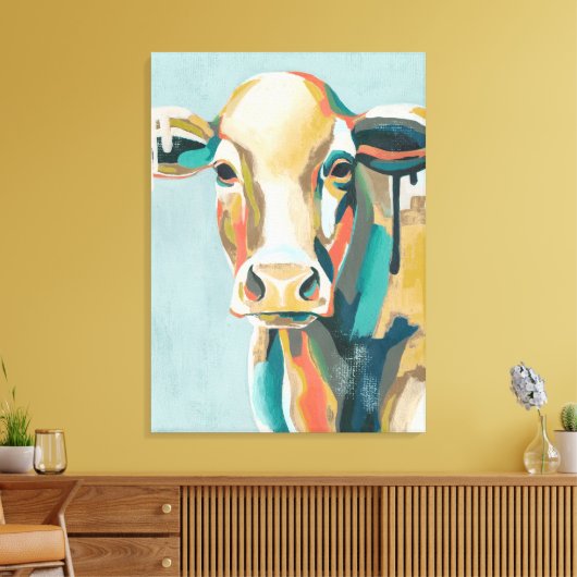 farbige Kuh Leinwanddruck (Insitu (Wohnzimmer))