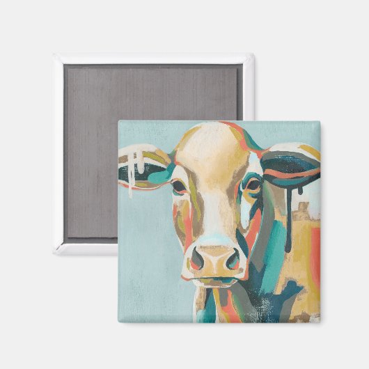 farbige Kuh Magnet (Vorderseite/Rückseite)