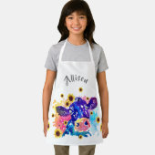 Farbige Kuh mit Sonnenblumenkids Personalisiert Ap Schürze (Insitu)
