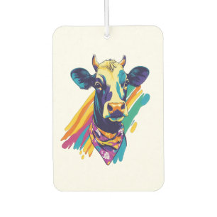 Farbige Kuh-PNG, Rainbow-Kuh-Design-PNG Autolufterfrischer