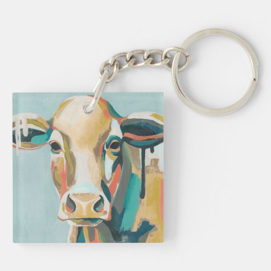 farbige Kuh Schlüsselanhänger (Rückseite)