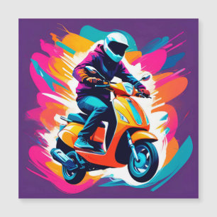 Farbige Kunst Darstellung einer Person beim Fahren Magnetkarte