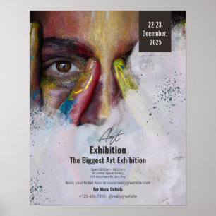 Farbige Kunstausstellungsflyer Portrait, Kunst  Poster