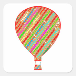 Farbige KÜNSTLER Streifen Balloons Quadratischer Aufkleber