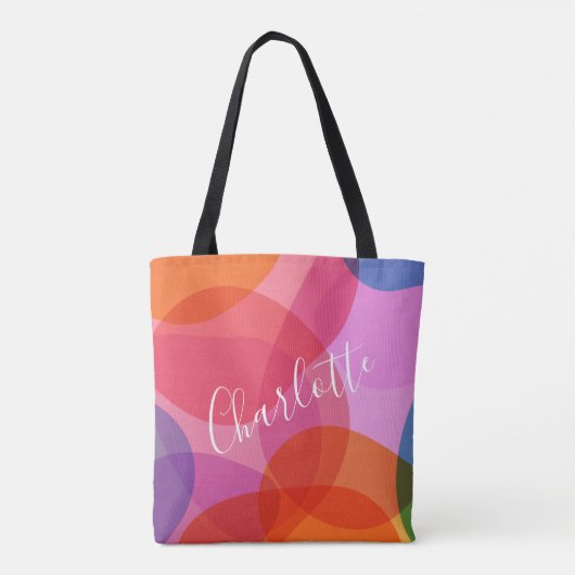 Farbige Künstlerische Abstrakte Formen Personalisi Tasche (Rückseite)