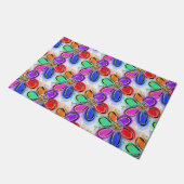 Farbige Künstlerische Blume Muster Fußmatte (Schrägansicht)