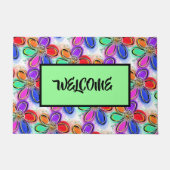 Farbige Künstlerische Blume Muster Fußmatte (Vorderseite)