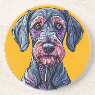 Farbige künstlerische Illustration eines Hundes ge Getränkeuntersetzer