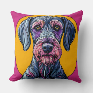 Farbige künstlerische Illustration eines Hundes ge Kissen