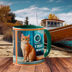 Farbige künstlerische Katze nautischer Boot Becher Kaffeetasse