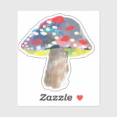 Farbige künstlerische Pilzdarstellung Aufkleber (Blatt)