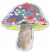 Farbige künstlerische Pilzdarstellung Aufkleber (Vorderseite)