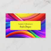 Farbige künstlerische Regenbogen mit QR-Code Visitenkarte (Vorderseite)