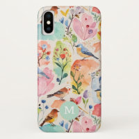Farbige Künstlerische Vögel und Blume Aquarell