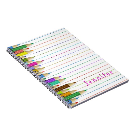 Farbige Kunststifte Individuelle Name zurück zur S Notizblock (Rechte Seite)