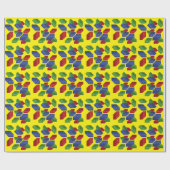 Farbige Kunststoffblöcke - gelbe Gebäude Geschenkpapier (Flach)