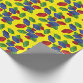 Farbige Kunststoffblöcke - gelbe Gebäude Geschenkpapier (Ecke)