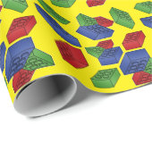 Farbige Kunststoffblöcke - gelbe Gebäude Geschenkpapier (Rolleneckpunkt)