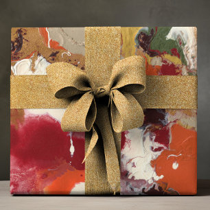 Farbige kunstvolle gemalte abstrakte Muster Geschenkpapier Set